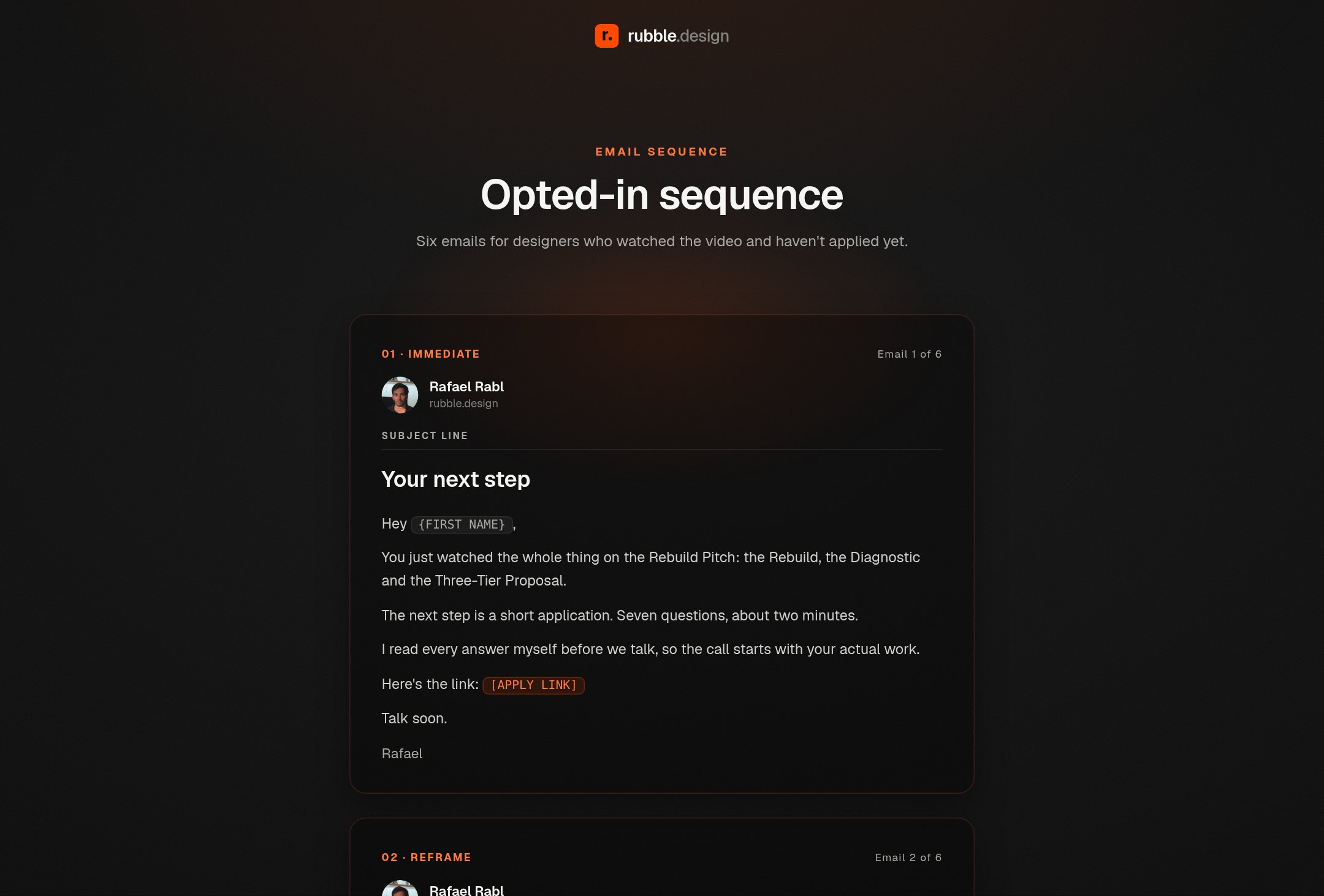 Opted-in sequence preview
